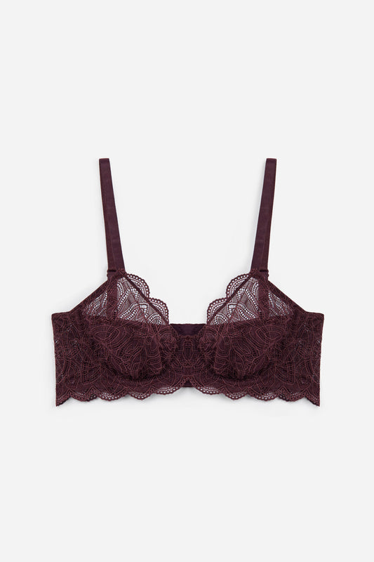 Dahlia Underwired Full Cup Bra | Cherry Lacquer