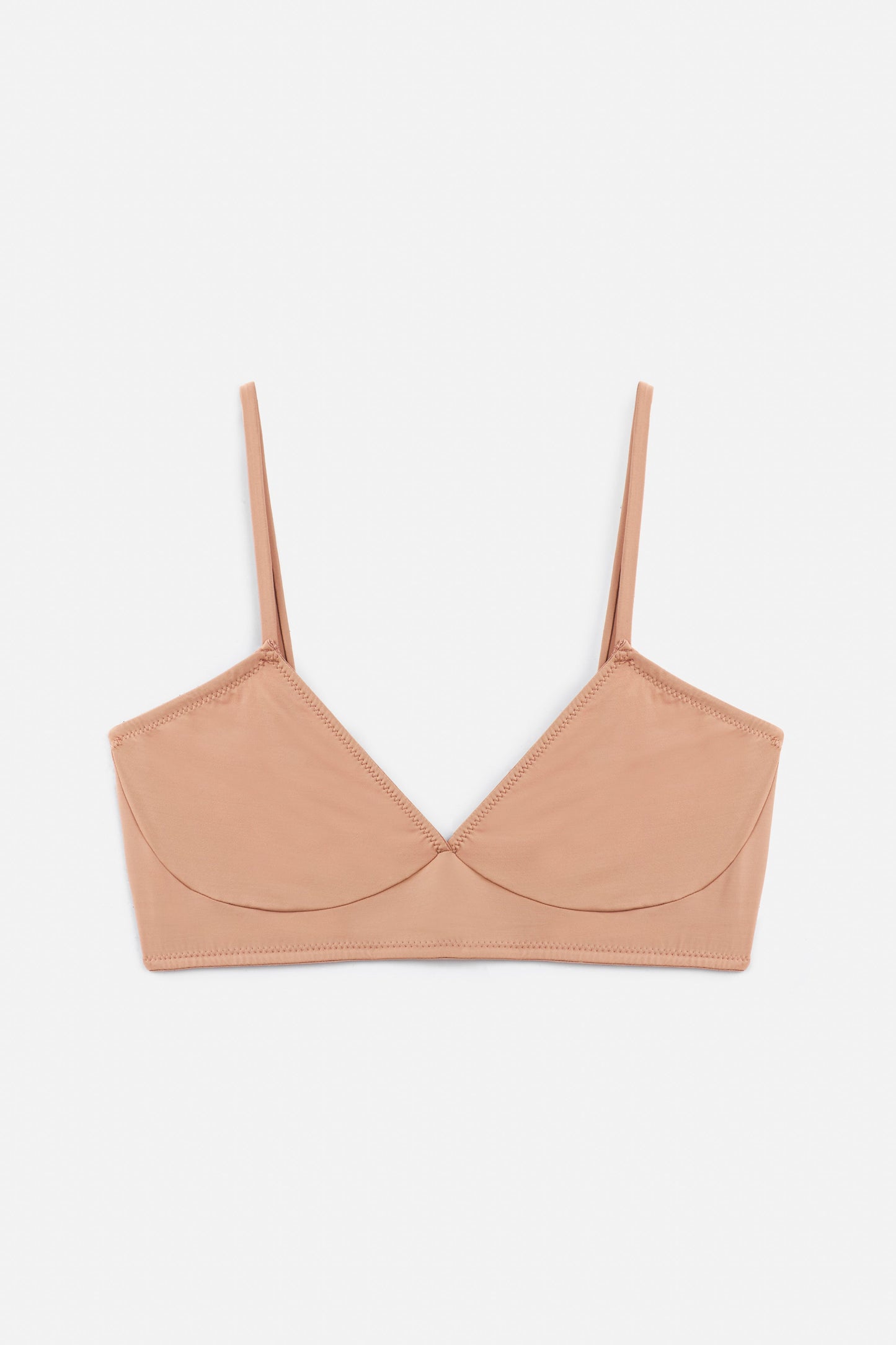 Nano Minimal Soft Triangle Bra | Bronze