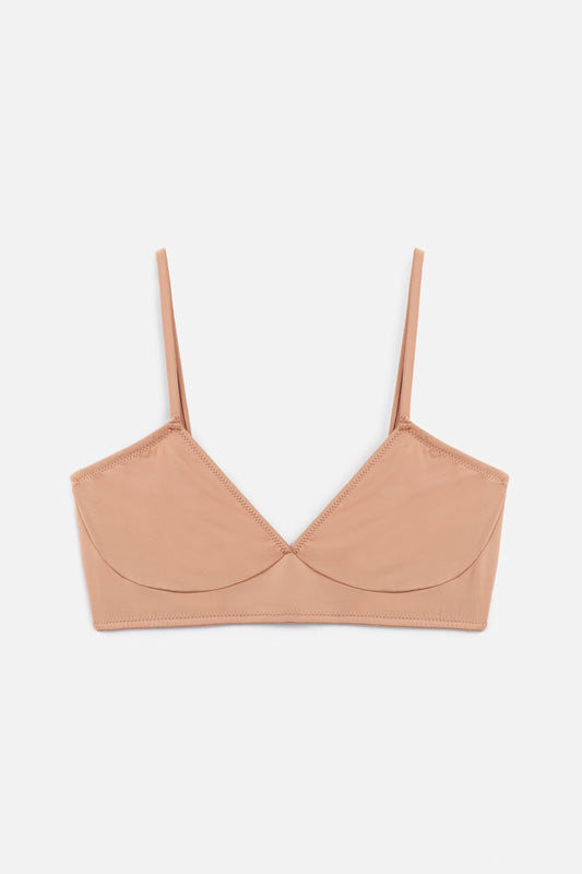 Nano Minimal Soft Triangle Bra | Bronze