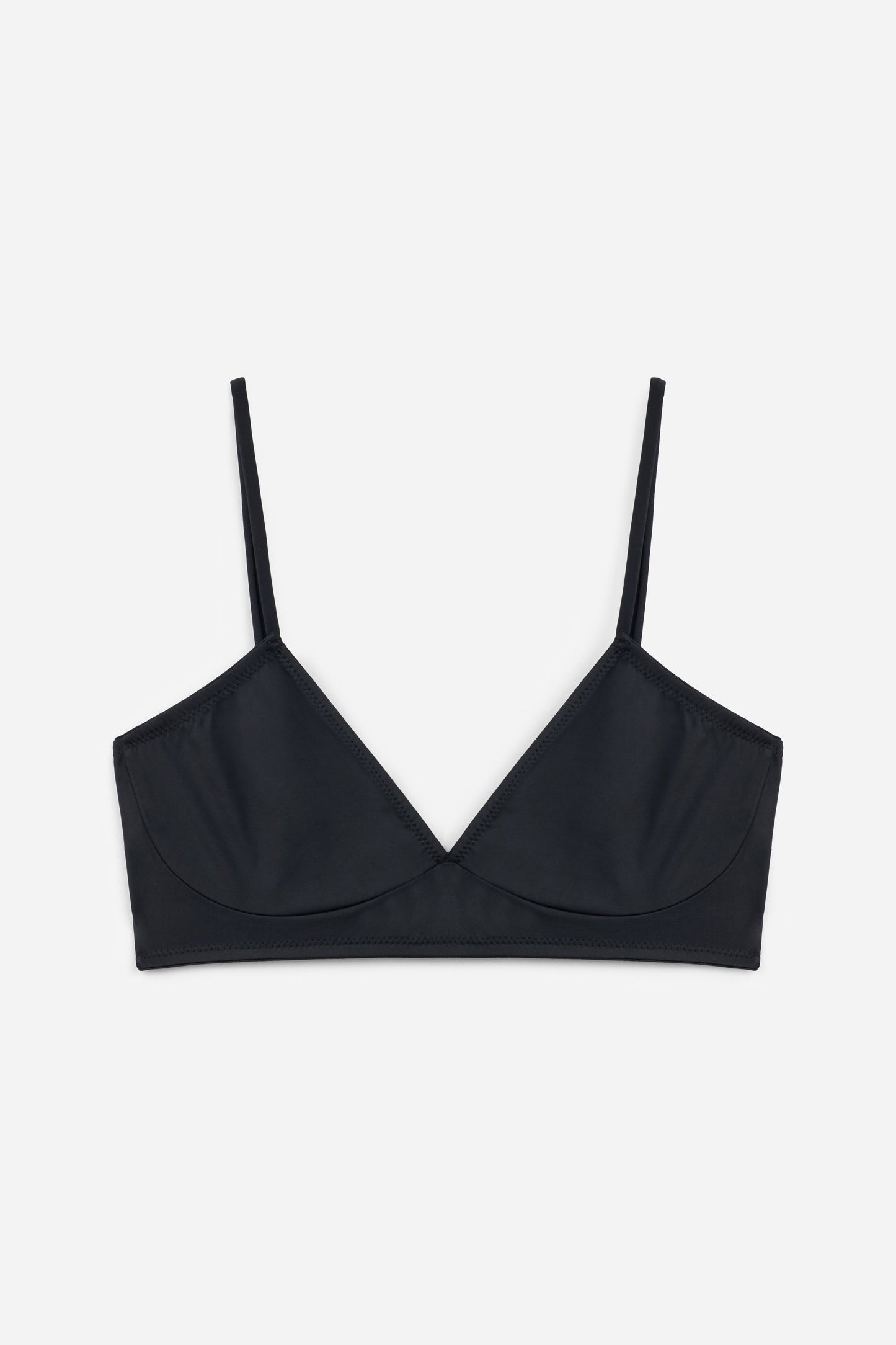 Nano Minimal Soft Triangle Bra | Black