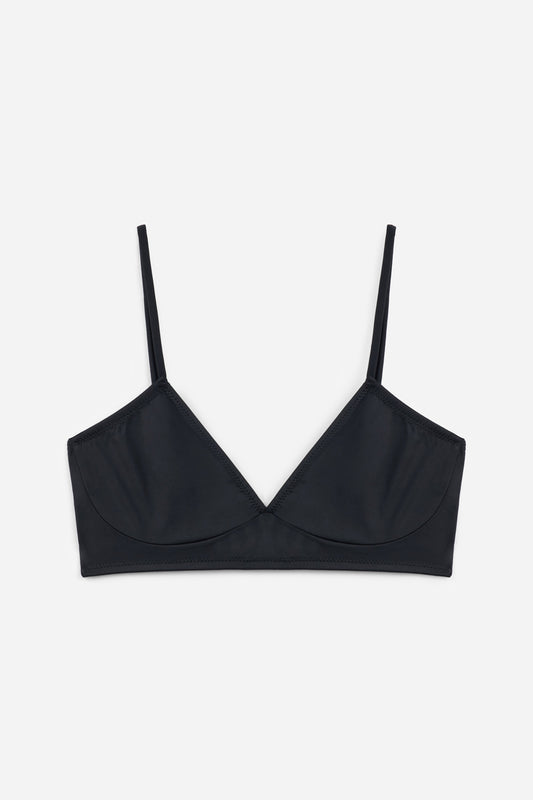 Nano Minimal Soft Triangle Bra | Black